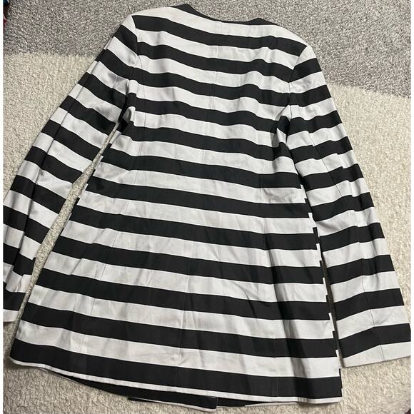Black Rivet Women's Small Double Breasted Striped Jacket Black White peacoat - Picture 2 of 12